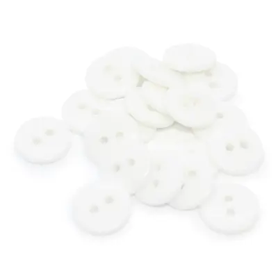 HobbyArts Witte plastic ronde knopen, 12,5 mm, 20 st