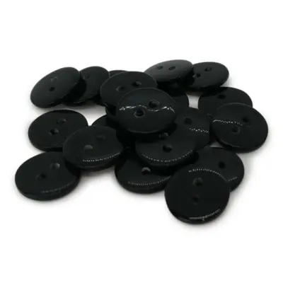 HobbyArts zwarte kunststof ronde knopen, 12,5 mm, 20 st