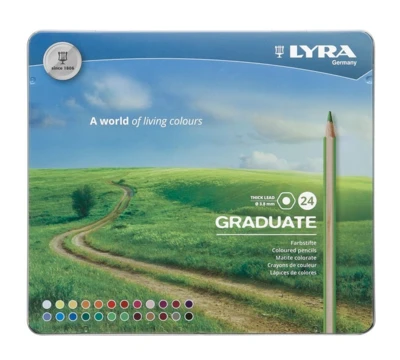 Lyra Graduate Crayons de couleur dans un étui en métal, 24 pcs