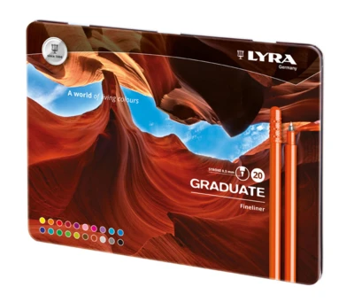 Lyra Graduate Fineliner Tusser, 20 stuks