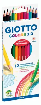 Giotto Colors 3.0 Crayons de couleur, 12 pièces
