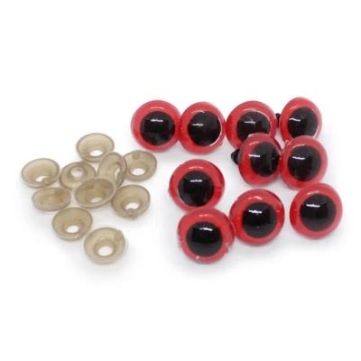 HobbyArts Teddy Bear Eyes avec serrure, rouge, 5 paires