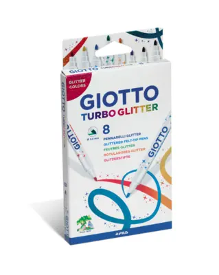 Giotto Turbo Tusser glitters, 8 stuks