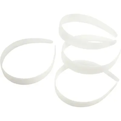 Witte plastic hoofdband, 25 mm