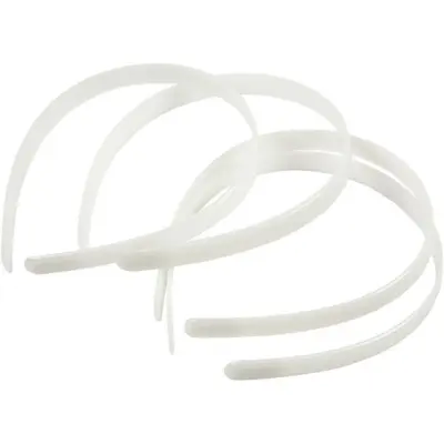 Witte kunststof hoofdband, 13 mm