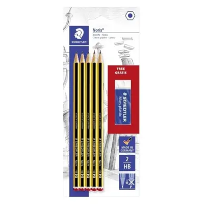 STAEDTLER Noris Crayons HB &amp; Gomme, 5 + 1 pc
