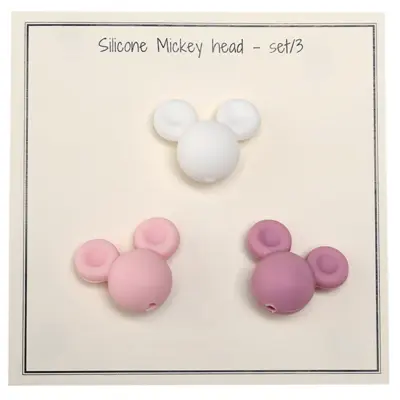 Go Perles en silicone faites à la main, Mickey, 3 pcs