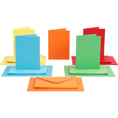 Kaarten en enveloppen, 10,5 x 15 cm kaarten, 11,5 x 16,5 cm envelop, 50 sets