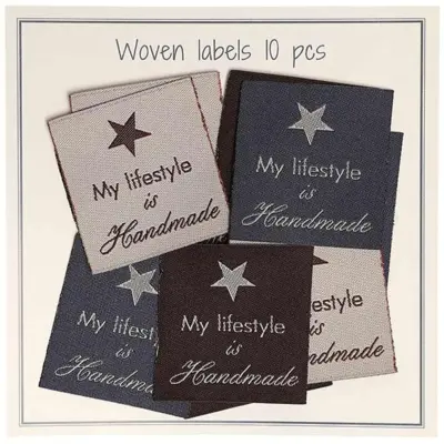 Go Handmade geweven label, My lifestyle is handmade, 33 x 30 mm, 10 st