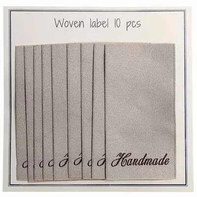 Go Handmade geweven label, handgemaakt, 60 x 32 mm, 10 st