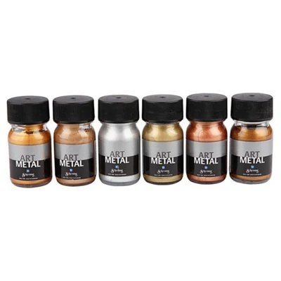 Peinture Art Metal, couleurs métallisées, 6x30ml