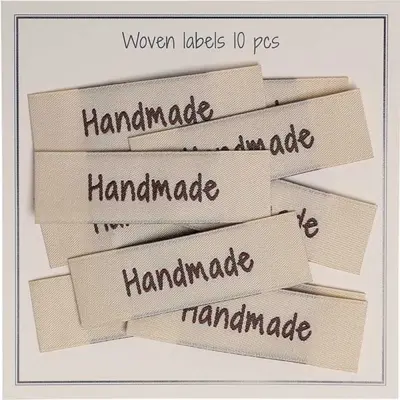 Go Handmade Geweven Label, Handgemaakt, 50 x 15 mm, 10 st