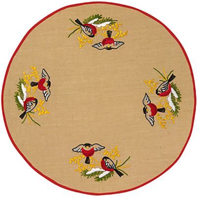 Kerstboomkleed paar vogels borduurpakket