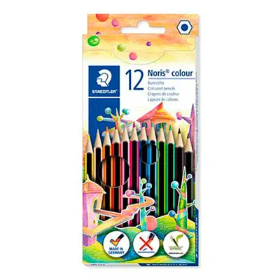 STAEDTLER Noris Club Crayons de couleur + Crayon &amp; gomme, 12 + 2 pcs
