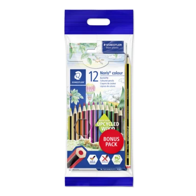 STAEDTLER Noris Club Crayons de couleur + Crayon & gomme, 12 + 2 pcs