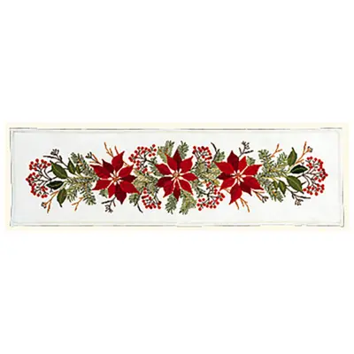 Kit broderie Poinsettias &amp; fruits rouges