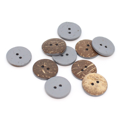 HobbyArts Boutons de Noix de Coco Colorés Gris 20 mm, 10 pcs