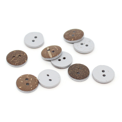 HobbyArts Boutons de Noix de Coco Colorés Gris clair 15 mm, 10 pcs