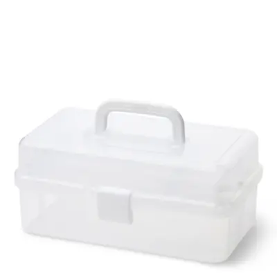 Boîte plastique avec couvercle Transparent 30,5 x 16,5 cm, 10 compartiments