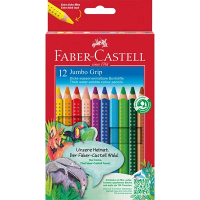 Faber-Castell Jumbo Grip aquarelle Triangle 12 pcs