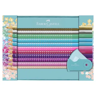 Faber-Castell Sparkle blikken doosje 20 glitterkleuren + tips