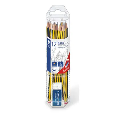 STAEDTLER Noris Crayons &amp; gomme, 12 + 1 pc