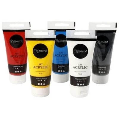 Pigment Art Peinture acrylique, 75 ml, 5 pcs.