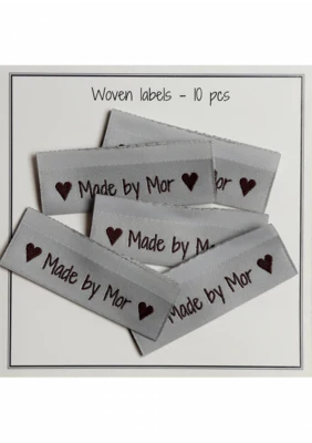 Go Handmade geweven labels, Made by Mor, 50 x 11,5 mm, 10 st