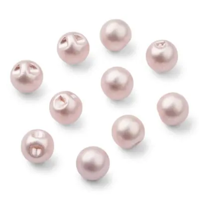 HobbyArts Boutons en perles, couleur blush, de 15 mm, 10 pièces