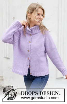 243-19 Winter Iris Cardigan by DROPS Design