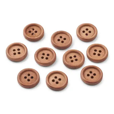 LindeHobby Boutons en Bois Foncé, 20 mm, 10 pièces