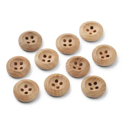 LindeHobby Boutons en bois clair, 15 mm, 10 pièces