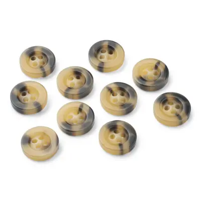 LindeHobby Boutons en plastique beige/noir, 28 mm, 10 pièces