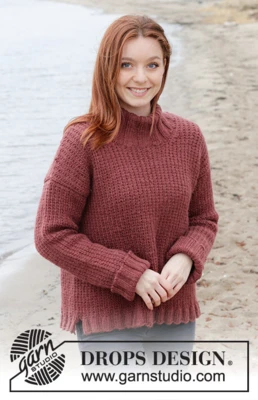 245-26 Rustic Berry Sweater by DROPS Design