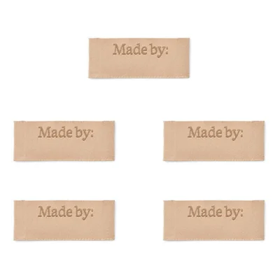 LindeHobby Labels Made By (6 cm x 2 cm), Naturel