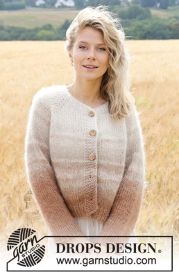 249-2 Falling Sand Cardigan by DROPS Design