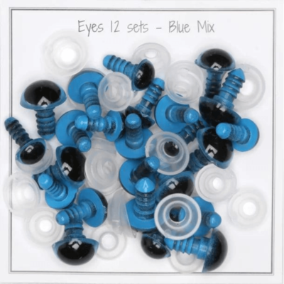 Go Handmade Yeux de sécurité, Bleus, Pack Mixte, 12 Paires