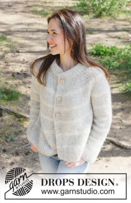 252-35 Snow Ring Cardigan by DROPS Design