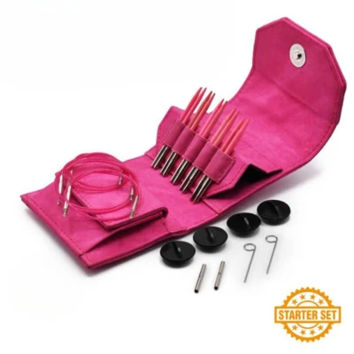 LYKKE Ensemble d'Aiguilles Circulaires Interchangeables Blush, Starter Set, Fuchsia, 9 cm