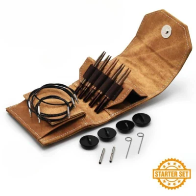 LYKKE Ensemble d'Aiguilles Circulaires Interchangeables Umber, Starter Set, Tan, 9 cm