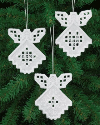 Kit de broderie Hardanger de Noël 3 pcs 10 x 9 cm