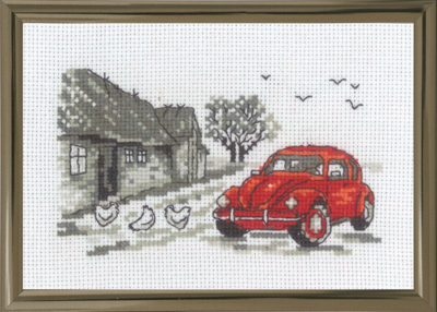 Kit de broderie La voiture rouge R5794 15 x 10 cm
