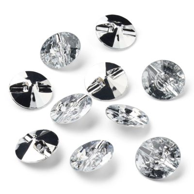 LindeHobby Boutons Cristal, Clairs, 20 mm, 10 pcs