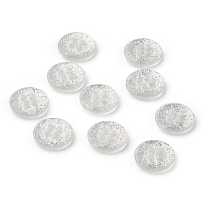 LindeHobby Boutons à Paillettes, Blanc, 12 mm, 10 pcs