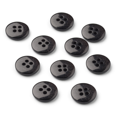 LindeHobby Boutons à Paillettes, Noir, 12 mm, 10 pcs