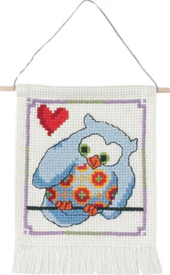 Kit de broderie MFK chouettes bleues 5119/18 15 x 21 cm
