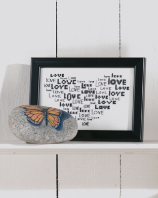 Kit de broderie Love en cœur 14 x 9 cm