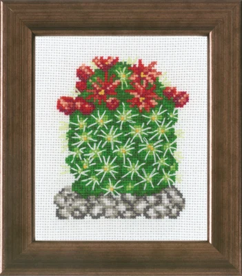 Kit de broderie Cactus avec rouge R5380 10 x 12 cm