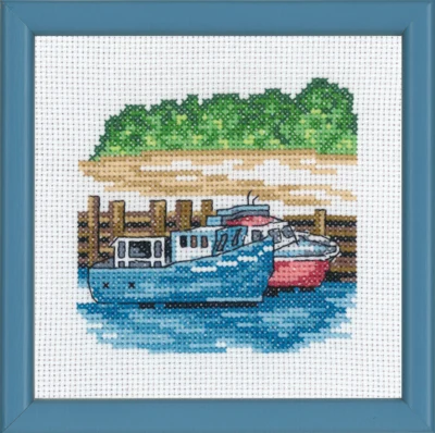 Kit de Broderie Bateaux à Moteur Bleus R5592 13 x 13 cm