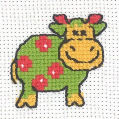 Borduurpakket Koe 8 x 8 cm